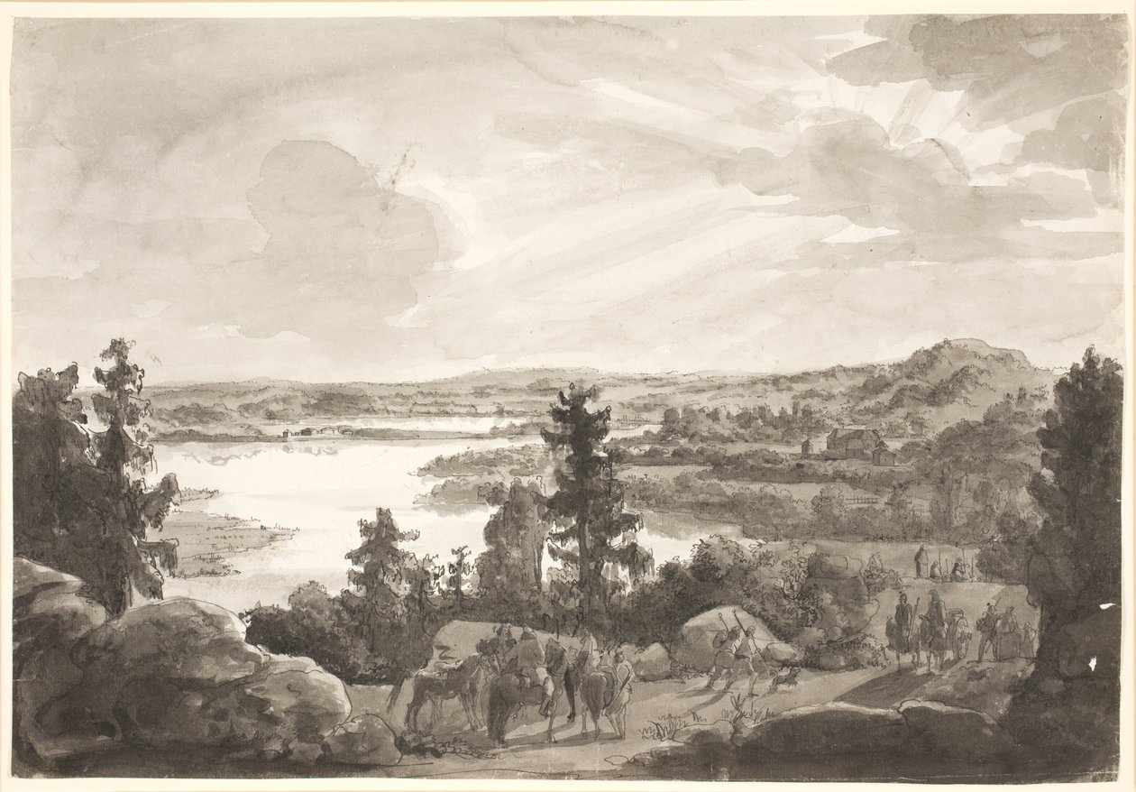 Widok na jezioro, Norwegia autorstwa Johan Christian Dahl