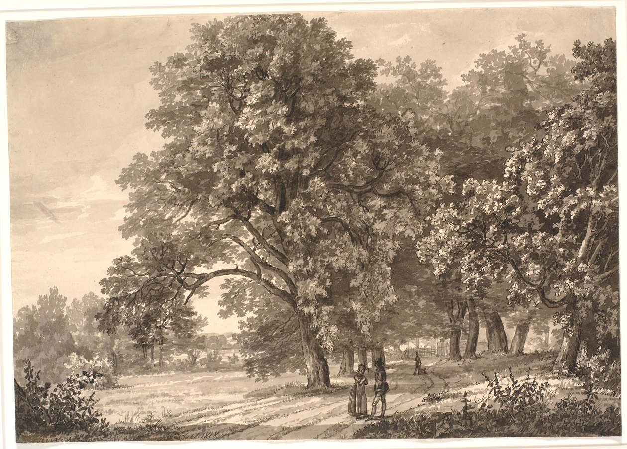 Widok drogi w lesie w pobliżu Sorø, Zelandia autorstwa Johan Christian Dahl