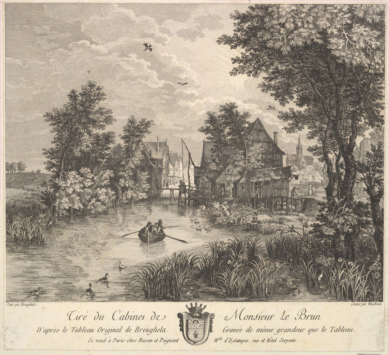 Pejzaż rzeczny po obrazie w gabinecie pana Poullaina, 1780. autorstwa JF Borgnet