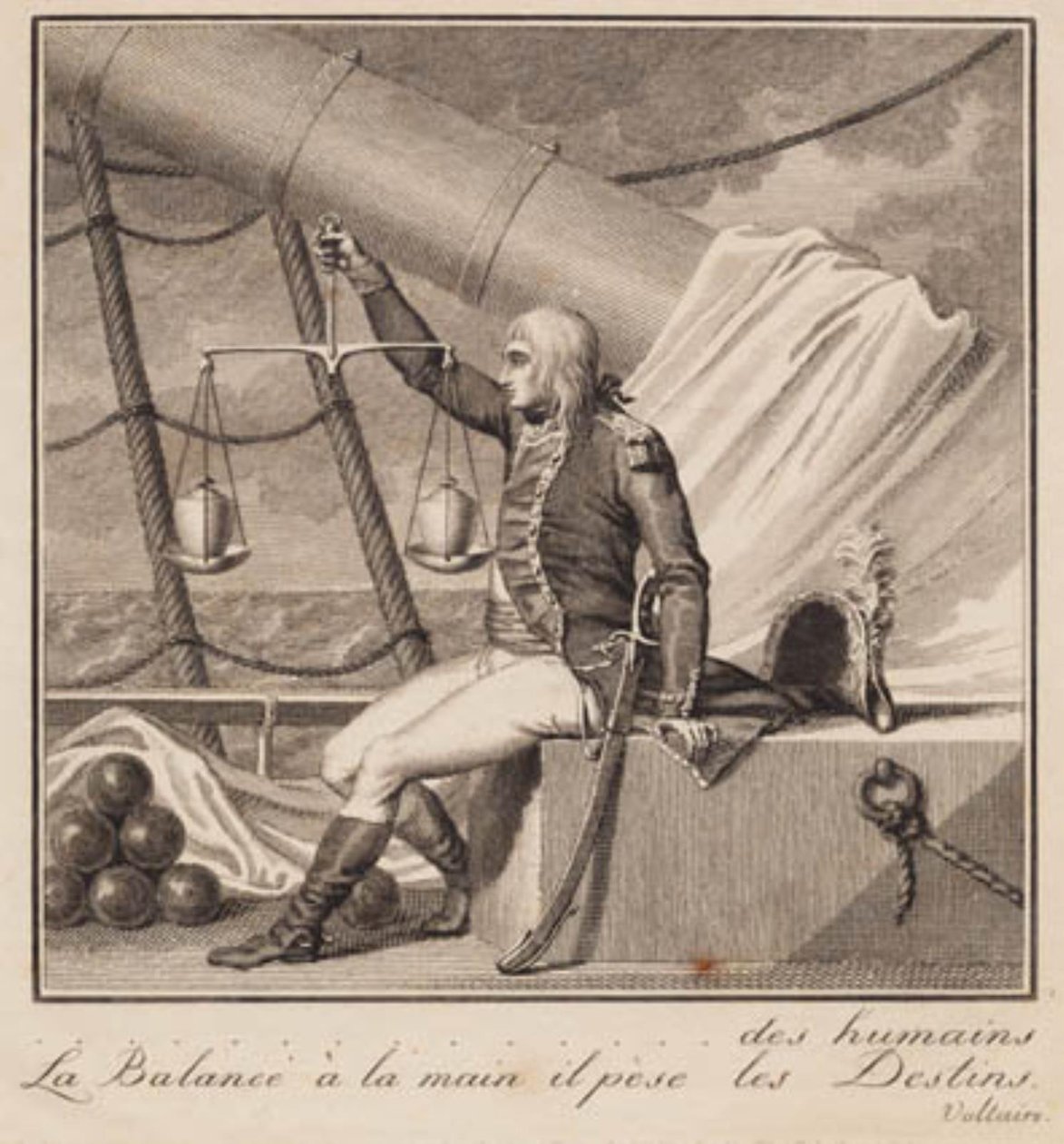 Napoleon waży los ludzi autorstwa J.F. Clemens