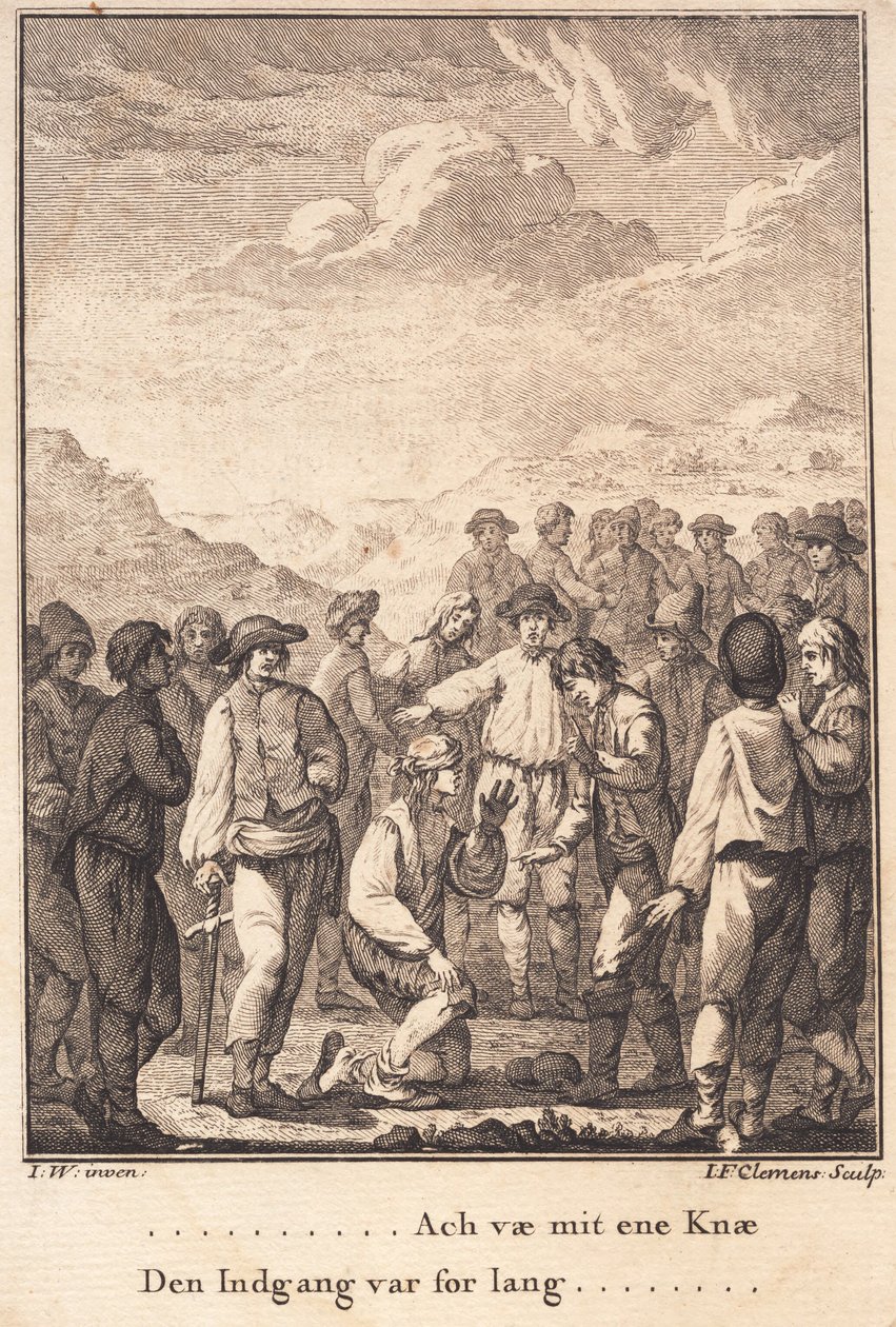 Niels Kok na dworze autorstwa J.F. Clemens