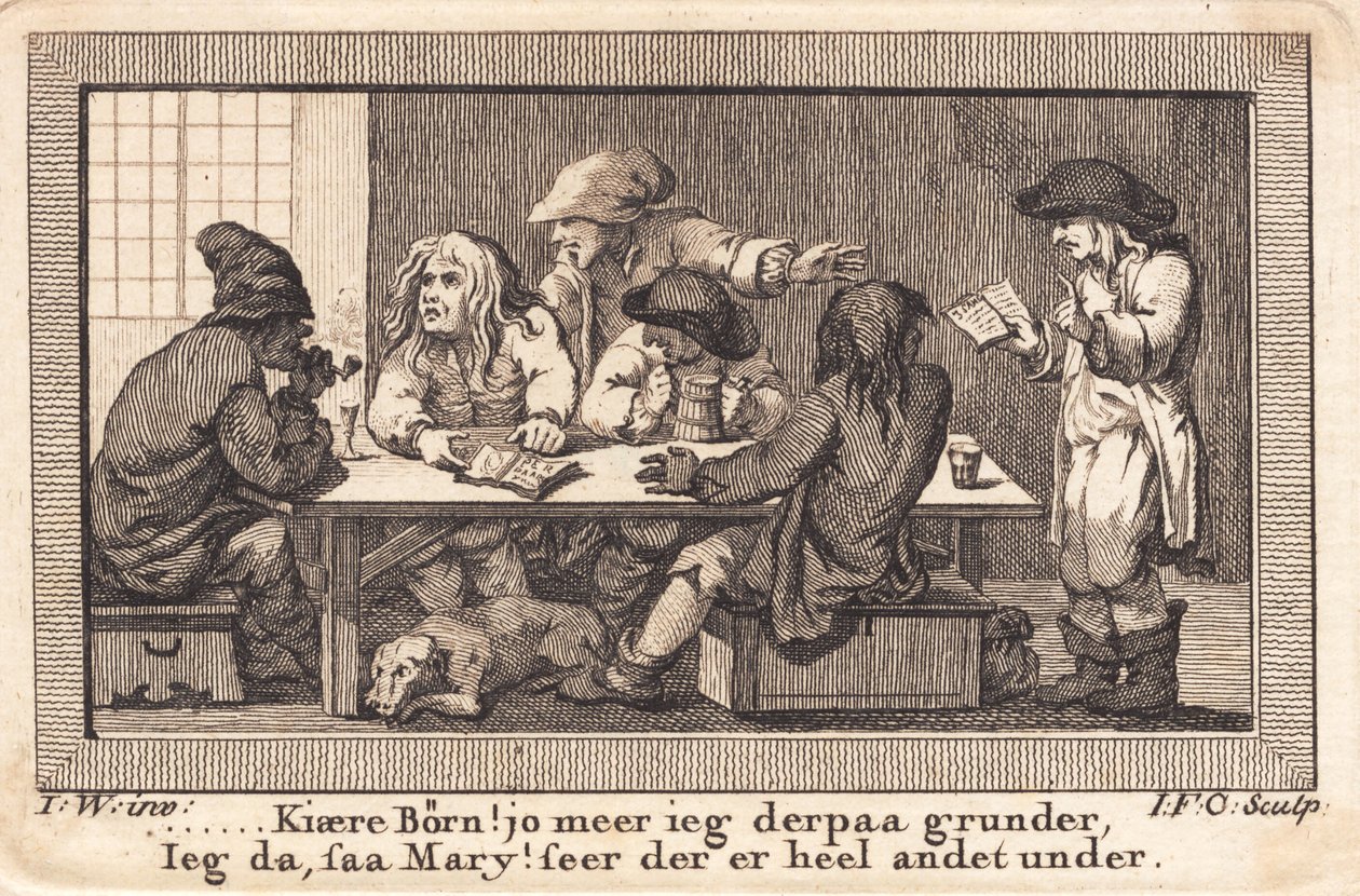 Wiersz Peder Paars jest oceniany w karczmie na trzech jeleniach autorstwa J.F. Clemens