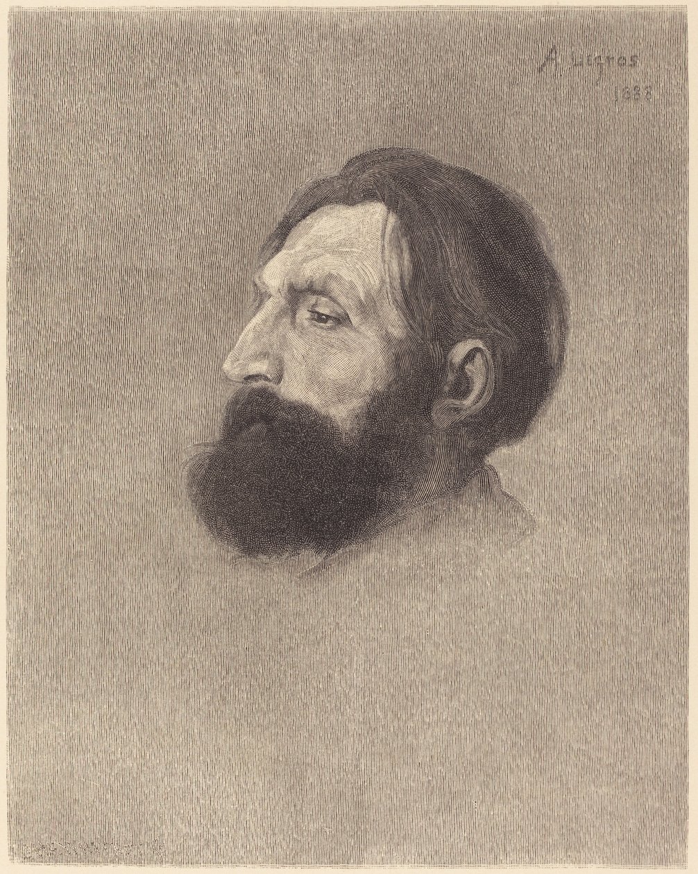 Auguste Rodin autorstwa J.H.E. Whitney after Alphonse Legros