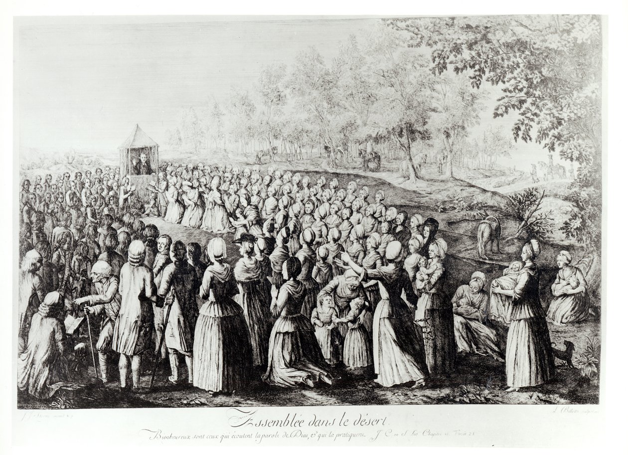 Spotkanie na pustyni, rycina L. Bellotti, 1775 autorstwa J.J. Storni
