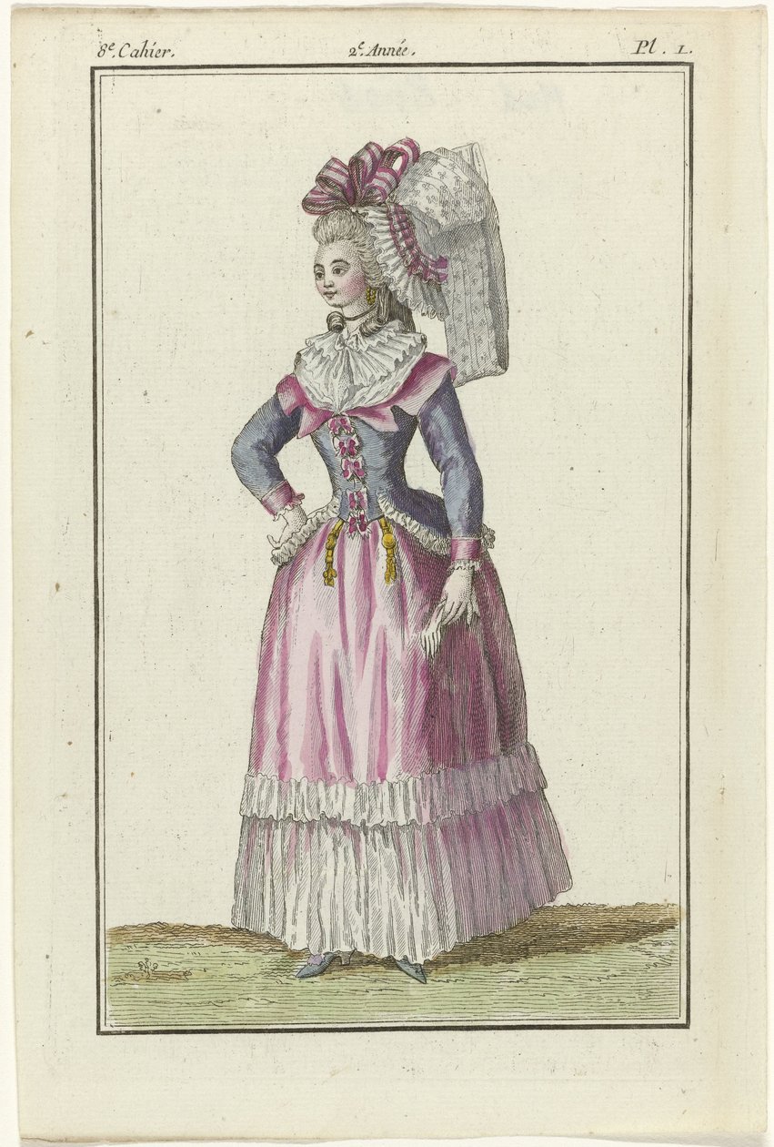 Store of New French and English Fashions, kopie naar 1787, pl.1, 8 zeszyt autorstwa J.J. Tuttot