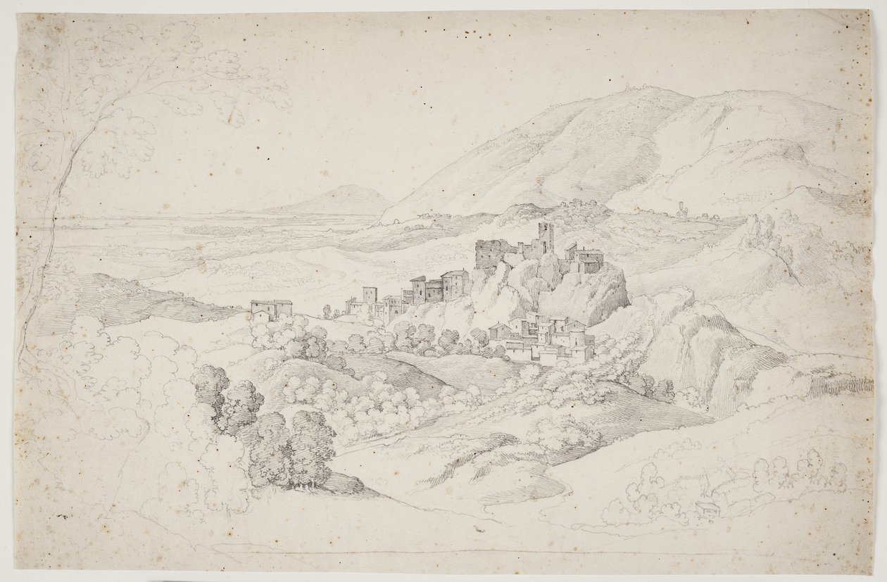 Olevano Romano. Sabinerbjergene autorstwa J.L. Lund