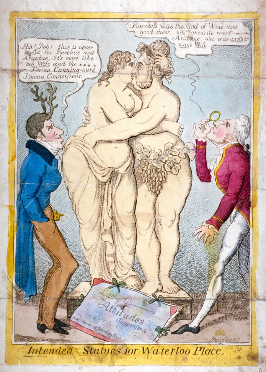 „Zamierzone posągi dla Waterloo Place”, 1821 autorstwa JL Marks