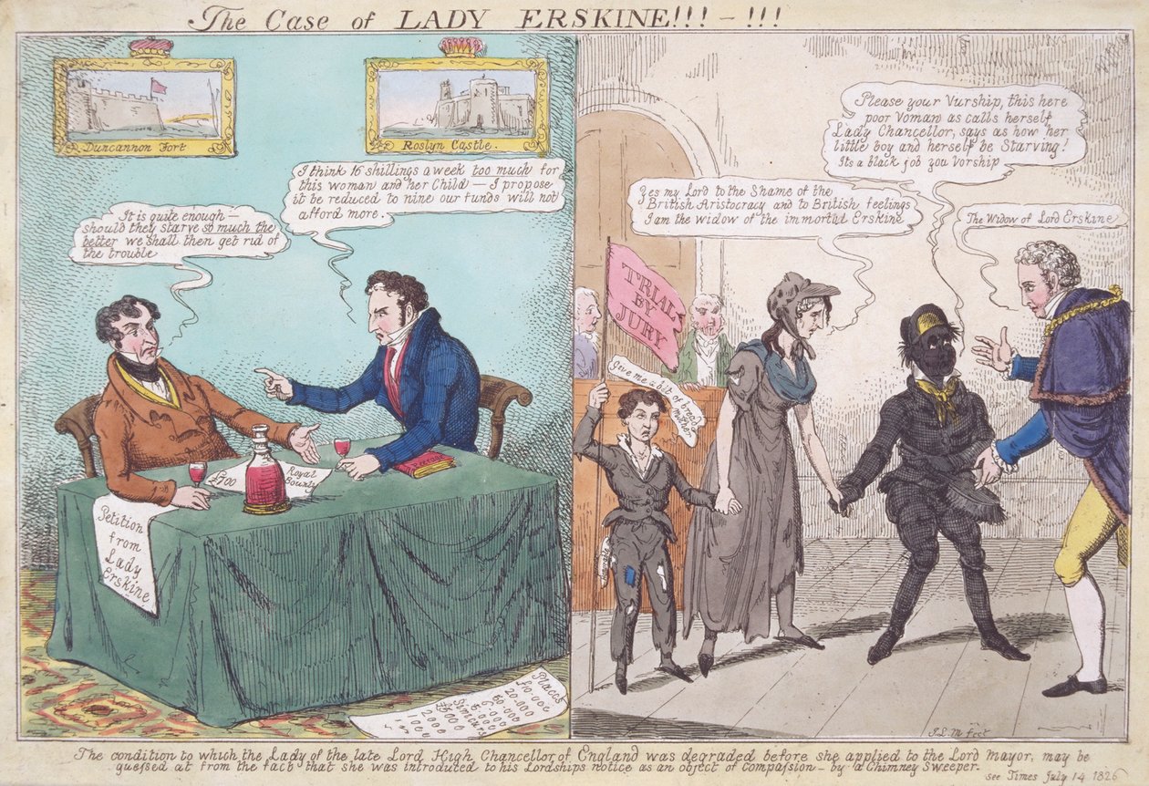 „Sprawa Lady Erskine!!!-!!!”, 1826 autorstwa JL Marks