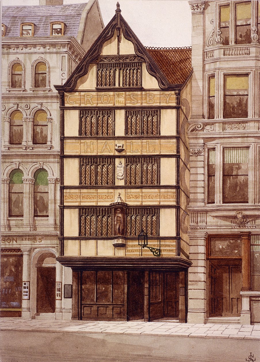 Crosby Hall, Bishopsgate, Londyn, 1860 autorstwa JL Stewart