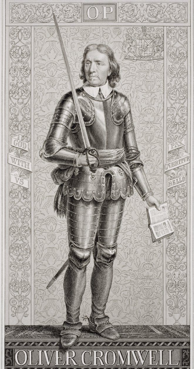Oliver Cromwell (1599-1658) z „Ilustracji historii angielskiej i szkockiej” Tom I autorstwa J.L. Williams