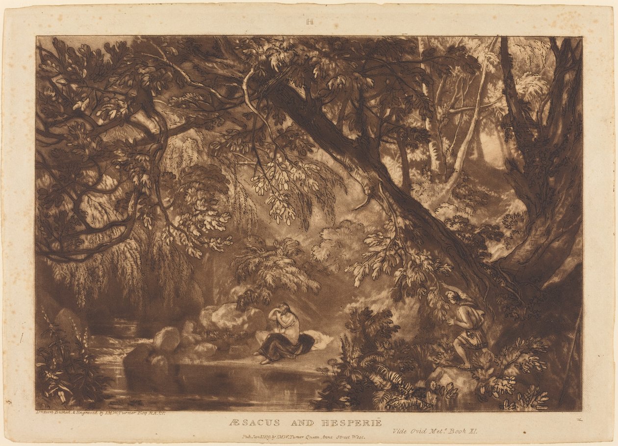 Aesacus i Hesperie, opublikowane 1819. autorstwa Joseph Mallord William Turner