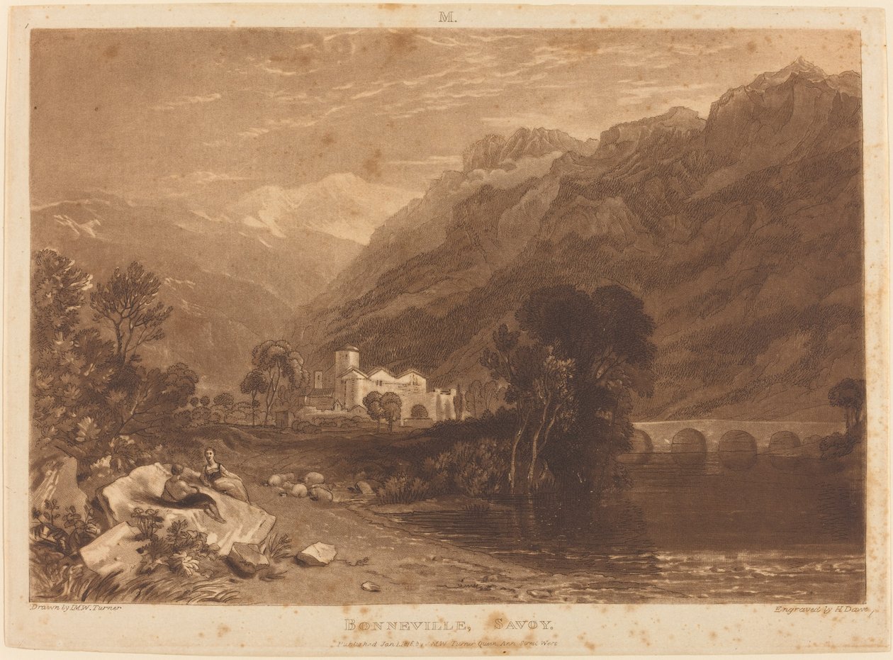 Bonneville, opublikowane w 1816 r. autorstwa Joseph Mallord William Turner