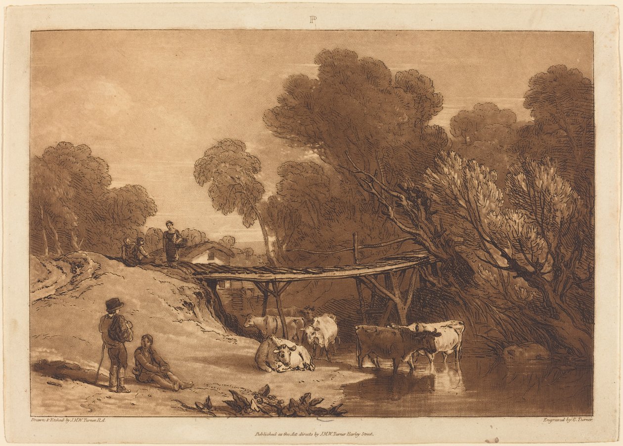 Bridge and Cows, opublikowana w 1807 r. autorstwa Joseph Mallord William Turner