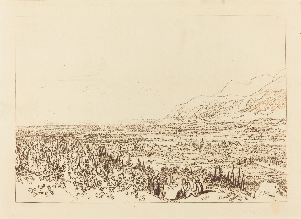 Łańcuch Alp od Grenoble do Chamberi, opublikowany w 1812 r. autorstwa Joseph Mallord William Turner