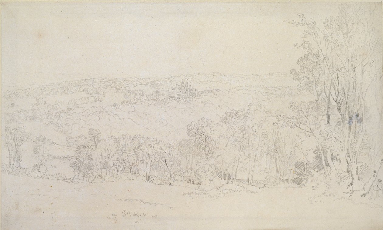 Odległy widok sceny w parku zamkowym Lowther, 1809 autorstwa Joseph Mallord William Turner