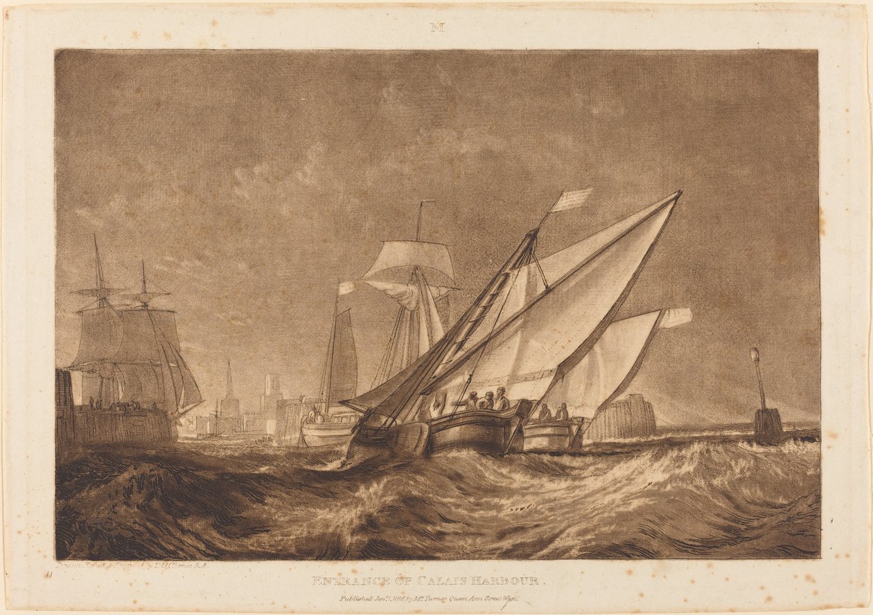 Wejście do portu Calais, opublikowane w 1816 r. autorstwa Joseph Mallord William Turner