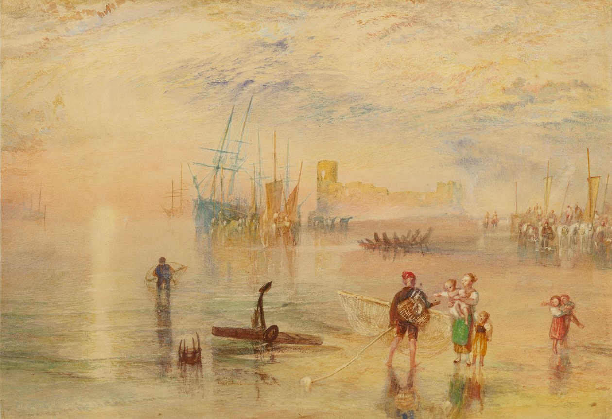 „Zamek Flint, Północna Walia”, 1834-1838 autorstwa Joseph Mallord William Turner