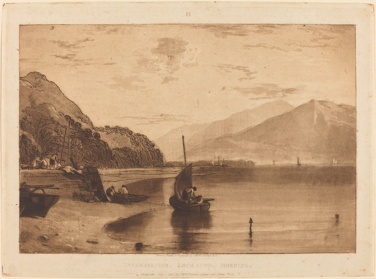Inverary Pier, opublikowane 1811. autorstwa Joseph Mallord William Turner