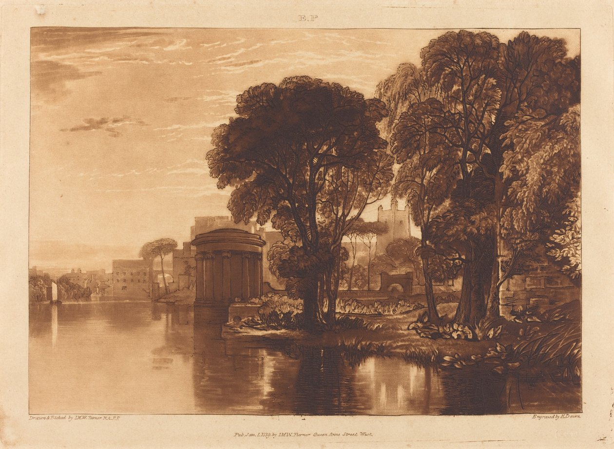 Isleworth, opublikowane 1819. autorstwa Joseph Mallord William Turner