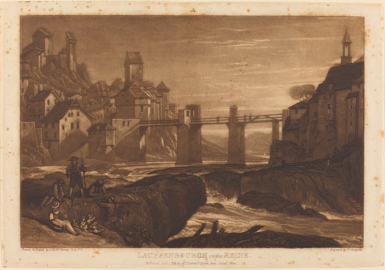 Lauffenbourgh nad Renem, opublikowana w 1811 r. autorstwa Joseph Mallord William Turner