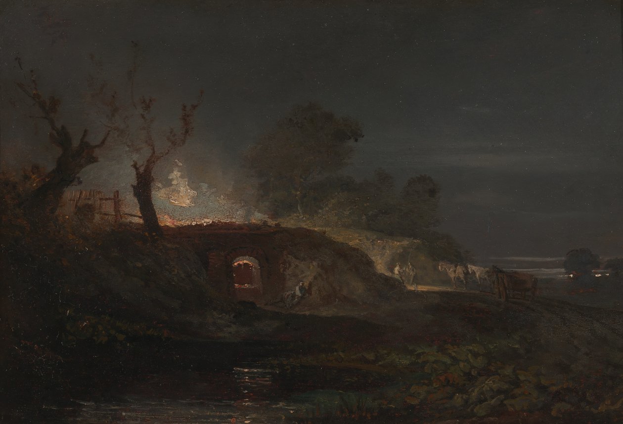 Wapień w Coalbrookdale, ca. 1797. autorstwa Joseph Mallord William Turner