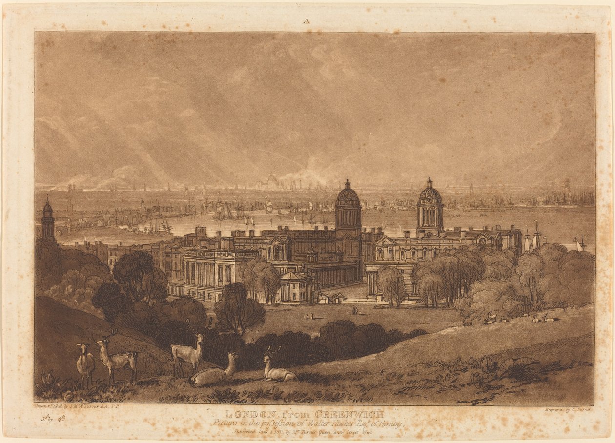 Londyn z Greenwich, opublikowana w 1811 r. autorstwa Joseph Mallord William Turner