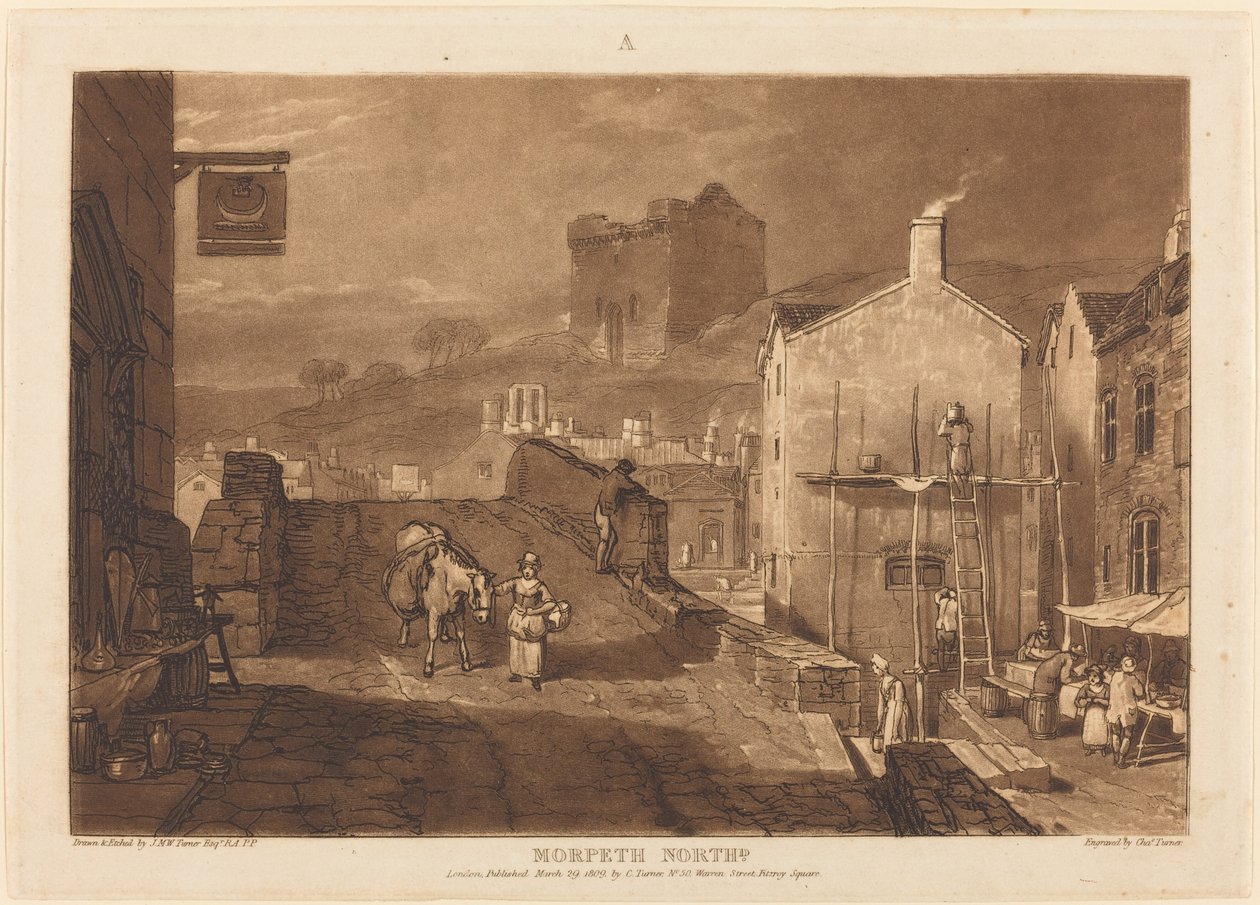Morpeth, opublikowany 1809. autorstwa Joseph Mallord William Turner