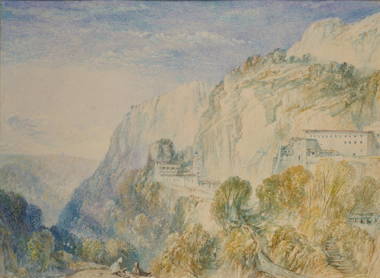 Góra Liban i Klasztor Św. Antonia, ok. 1832-1834 autorstwa Joseph Mallord William Turner