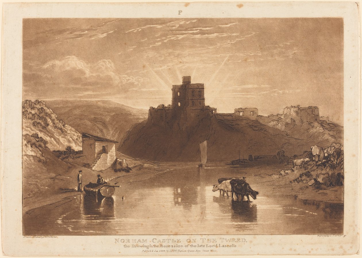 Zamek Norham, opublikowana w 1816 r. autorstwa Joseph Mallord William Turner