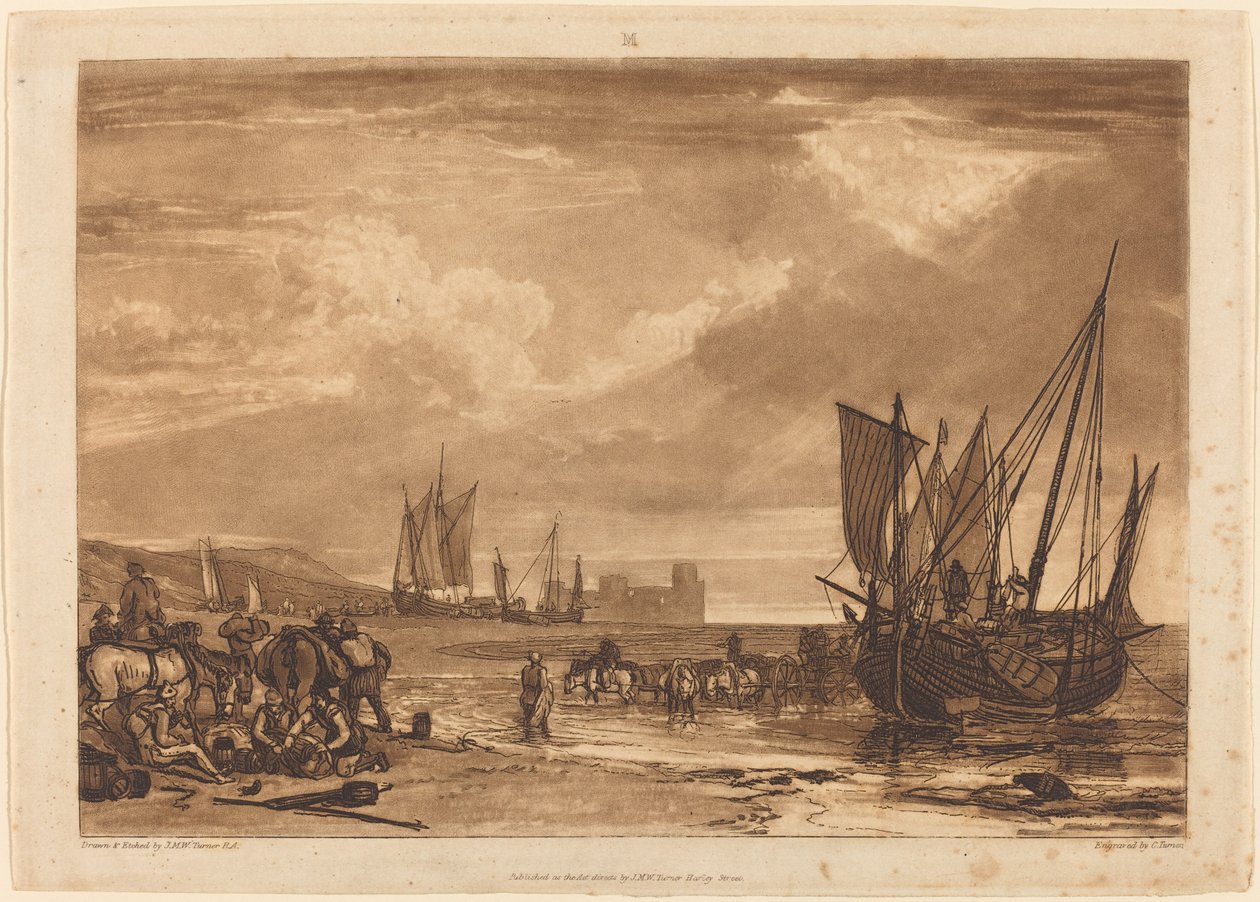 Scena na francuskim wybrzeżu, opublikowana w 1807 r. autorstwa Joseph Mallord William Turner