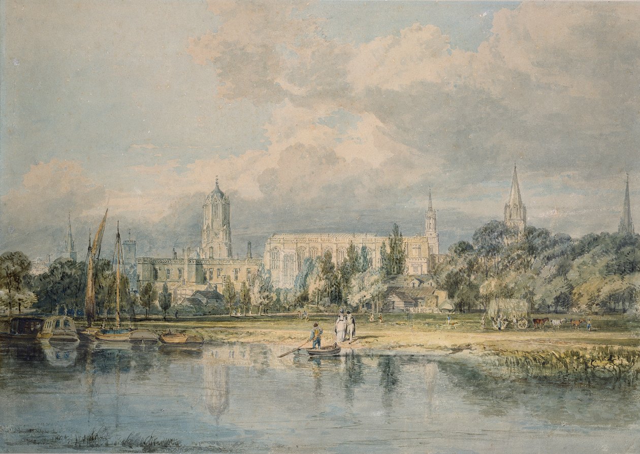 South View of Christ Church itp. z łąk, 1798-1799 autorstwa Joseph Mallord William Turner
