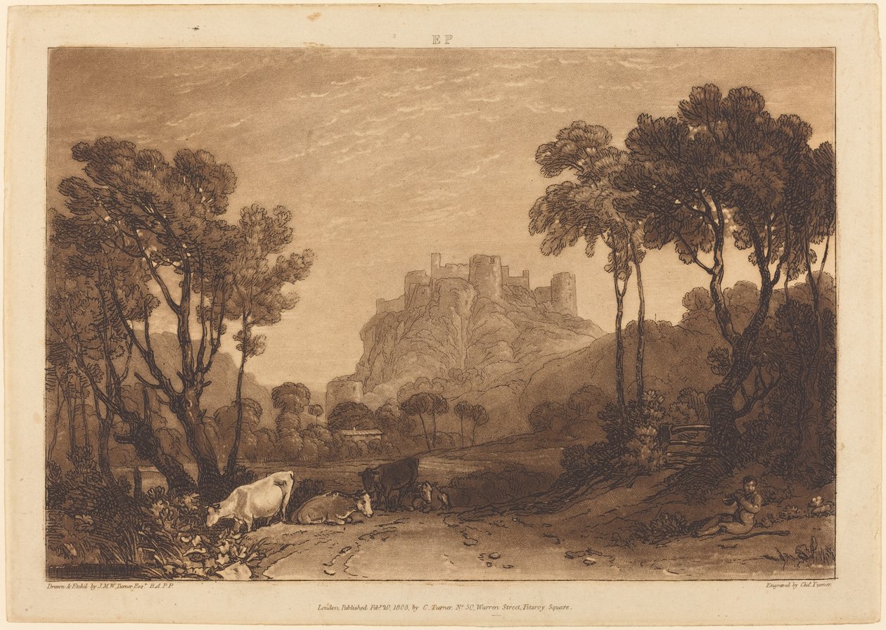 Zamek nad łąkami, wydana w 1808 r. autorstwa Joseph Mallord William Turner