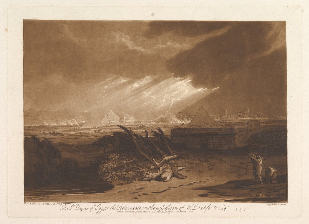 Piąta plaga egipska Liber Studiorum, cz. III, tablica 16, 10 czerwca 1808 r. autorstwa Joseph Mallord William Turner