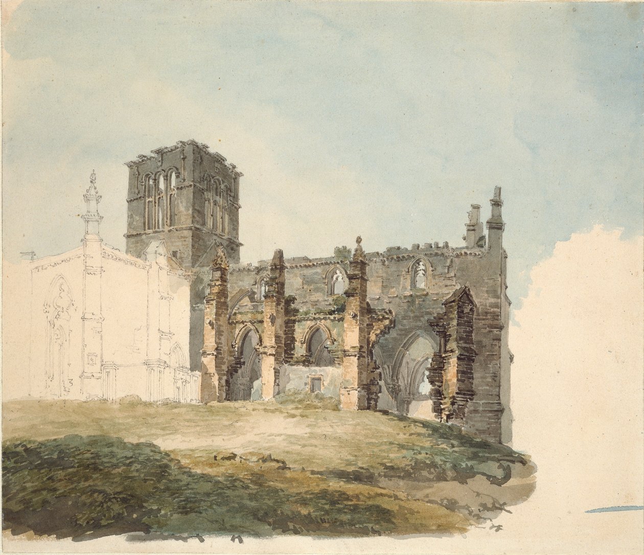 Zrujnowane opactwo w Haddington, c1794 autorstwa Joseph Mallord William Turner