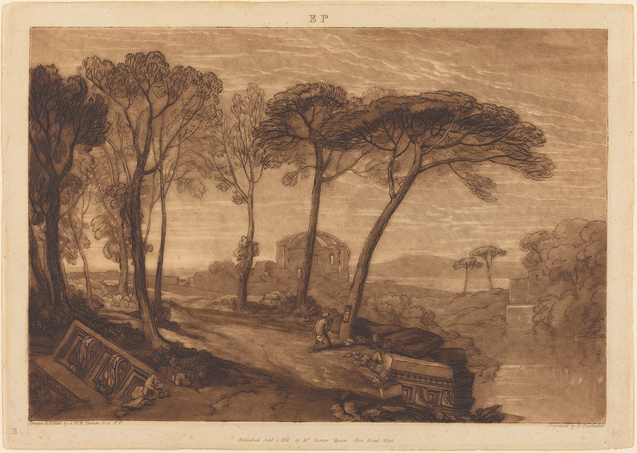 Świątynia Minerwy Medica, opublikowana w 1811 r. autorstwa Joseph Mallord William Turner