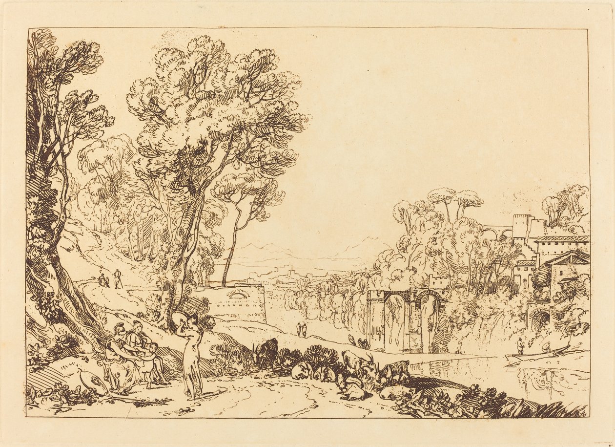 Kobieta i tamburyn, wydana w 1807 r. autorstwa Joseph Mallord William Turner