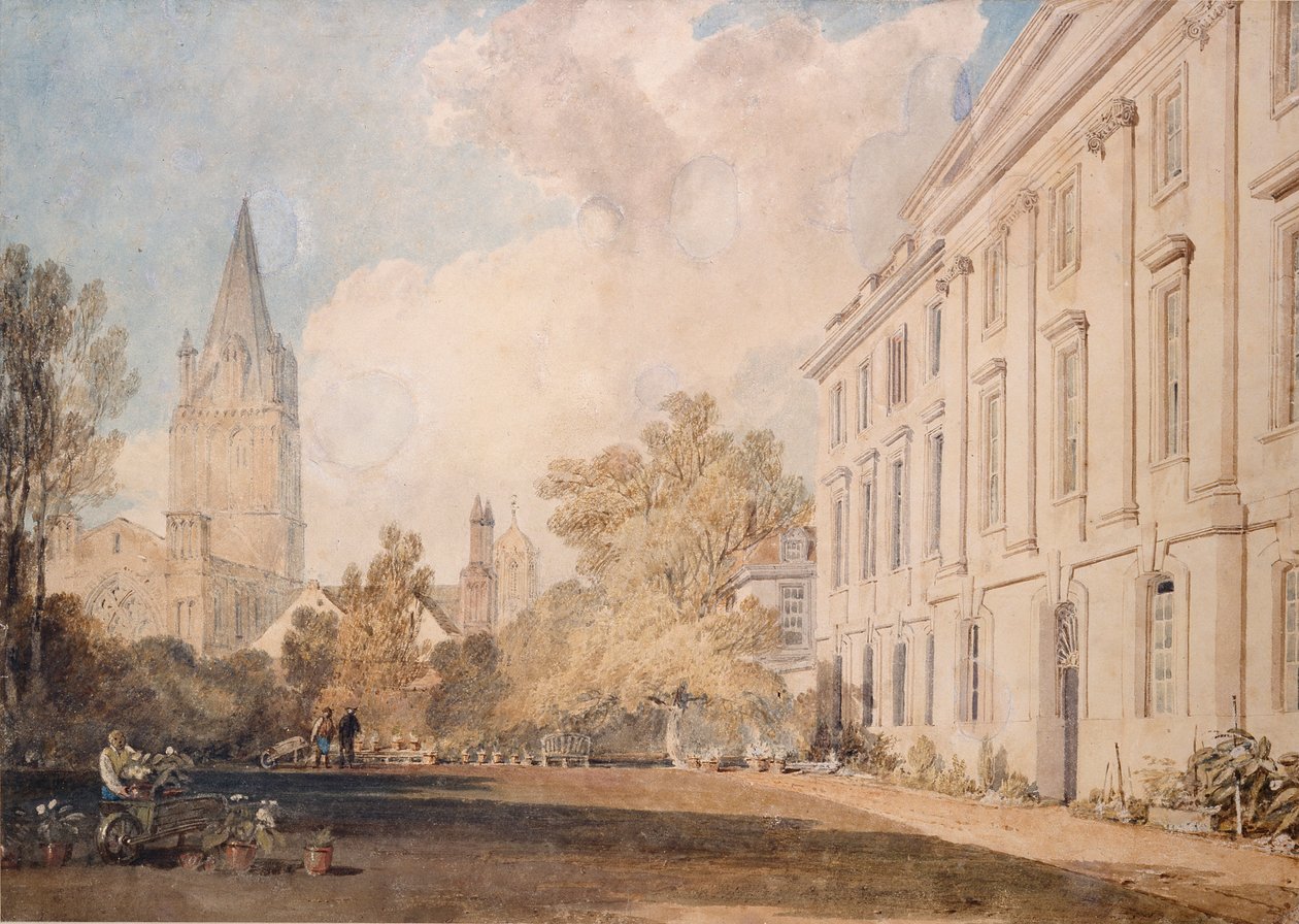 Widok na katedrę Chrystusa i część Corpus Christi College, 1803-1804 autorstwa Joseph Mallord William Turner