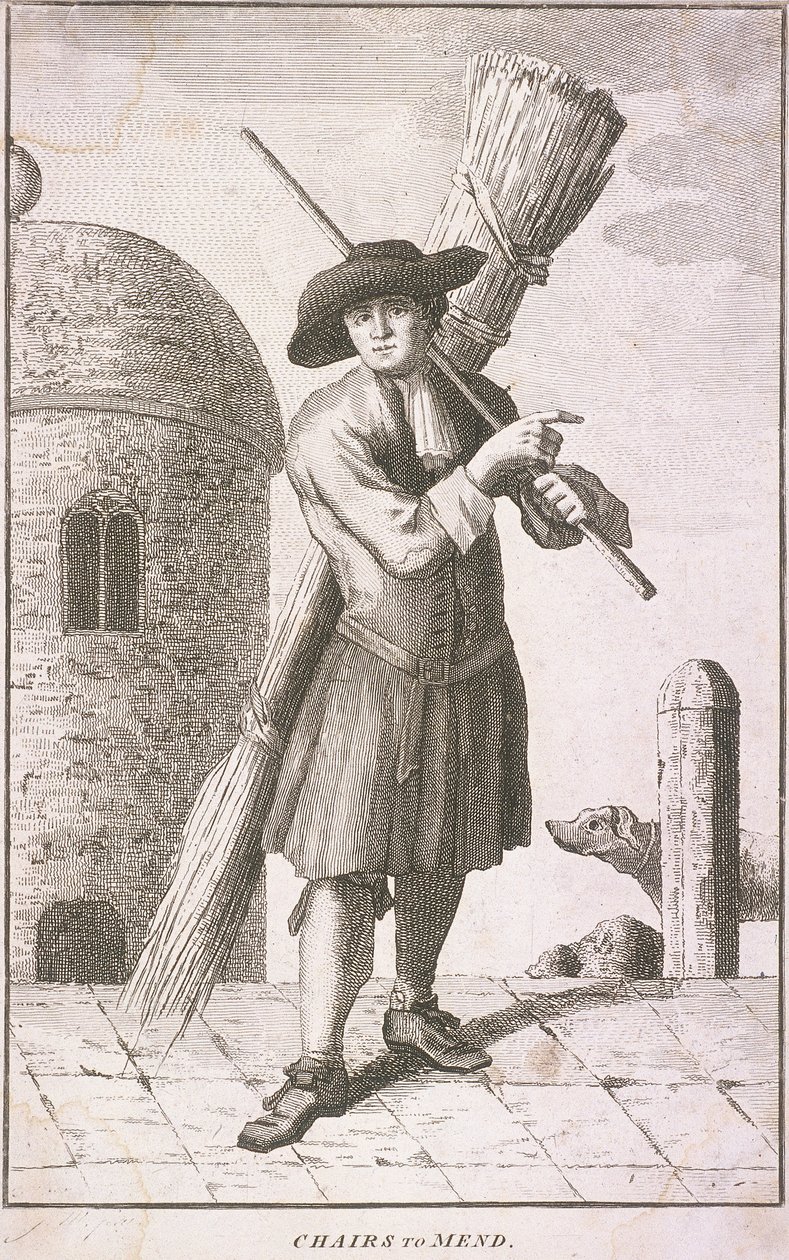 „Krzesła do Mend”, Cries of London, c1750 autorstwa JM