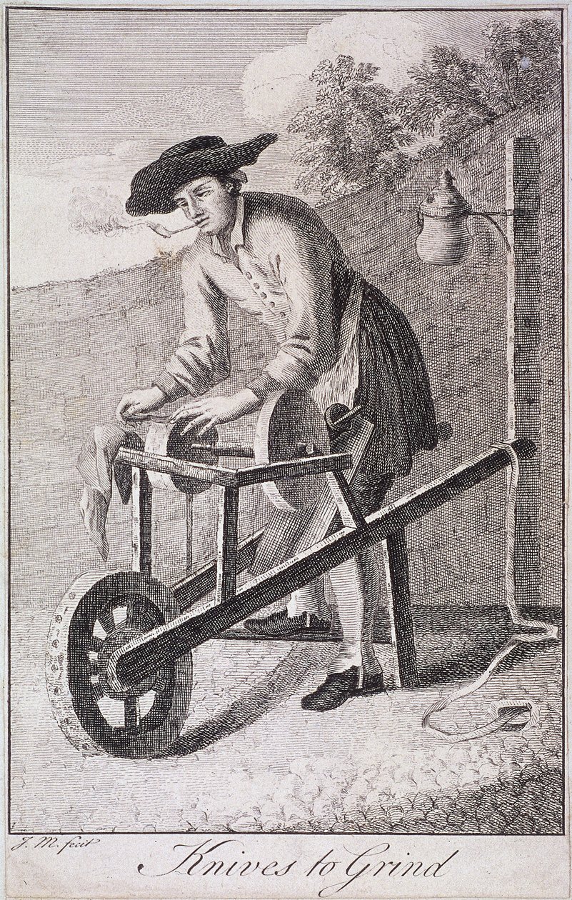 „Knives to Grind”, Cries of London, c1750 autorstwa JM