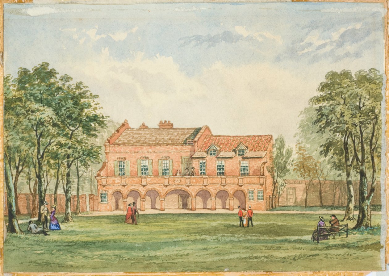 Old Forth House, Newcastle (akwarela, ołówek i wc na desce) autorstwa J.R. Dewar