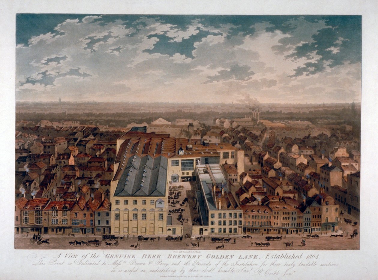 The Genuine Beer Brewery, Golden Lane, Londyn, 1807 autorstwa JS Barth