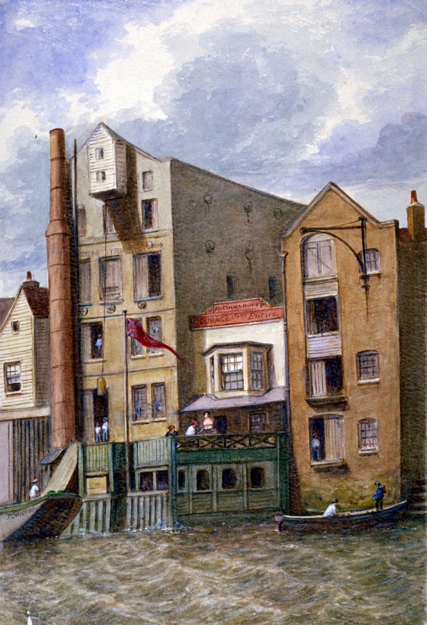 Anchor and Hope Inn, New Crane Stairs, Shadwell, Londyn, c1870 autorstwa JT Wilson