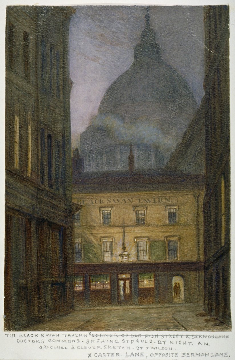 Black Swan Tavern na Carter Lane, City of London, 1870 autorstwa JT Wilson