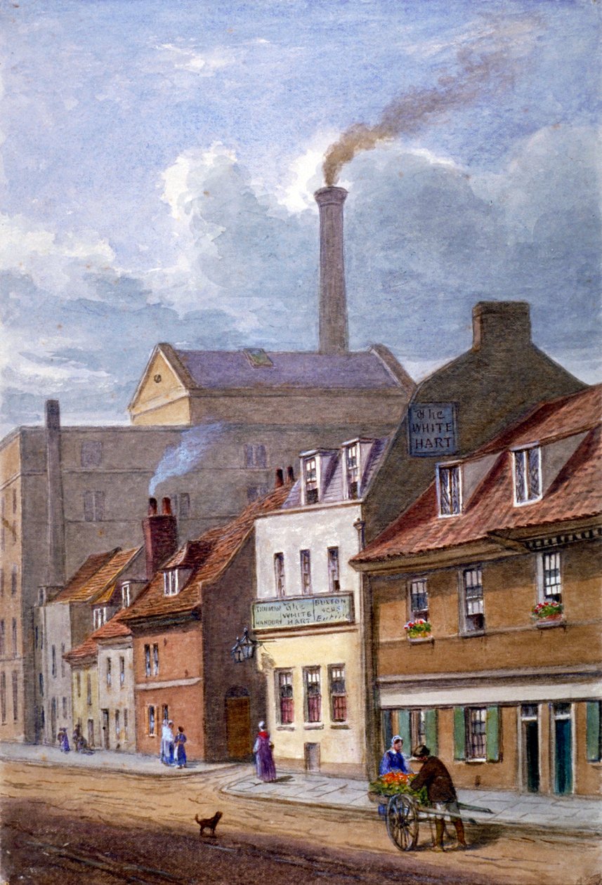 The White Hart Inn, High Street, Shadwell, Londyn, c1865 autorstwa JT Wilson