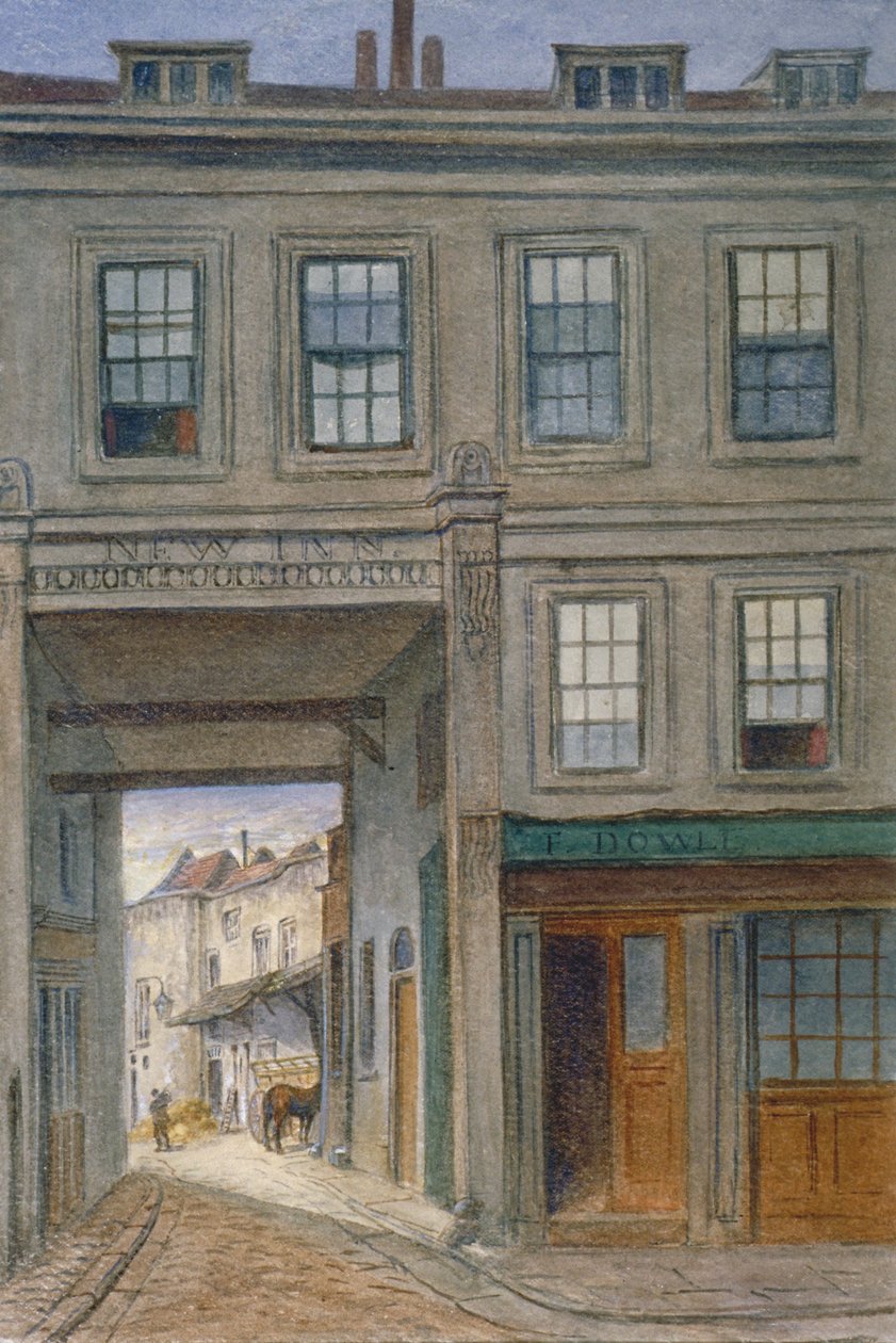 Widok na New Inn, Old Bailey, City of London, 1868 autorstwa JT Wilson