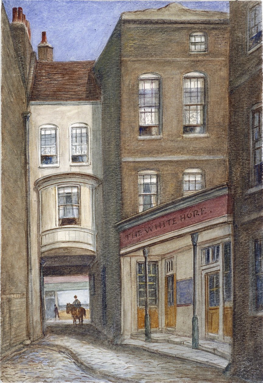 White Horse Inn, Fetter Lane, Londyn, 1870 autorstwa JT Wilson