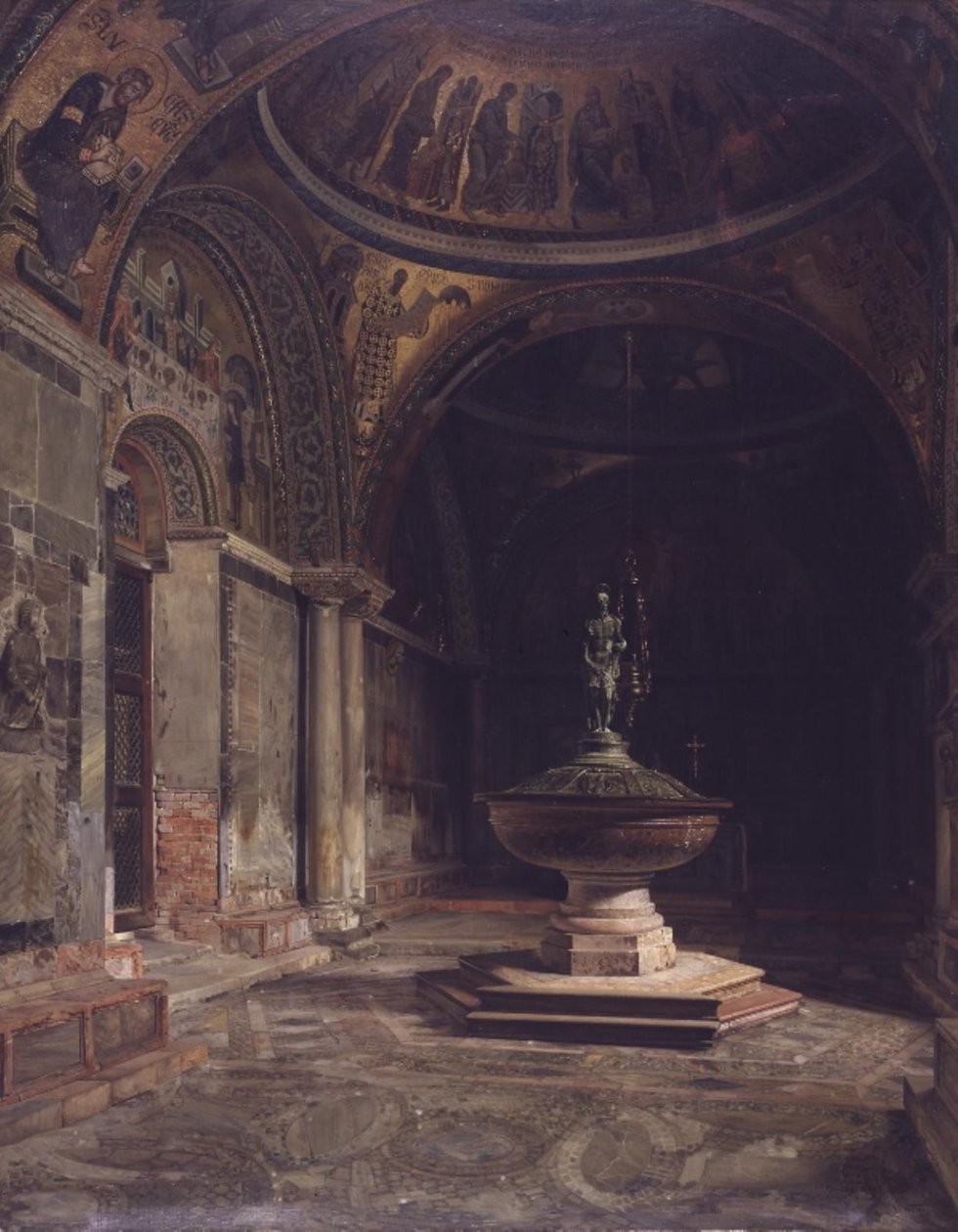 Wnętrze baptysterium w kościele św. Marka w Wenecji autorstwa J.Th. Hansen