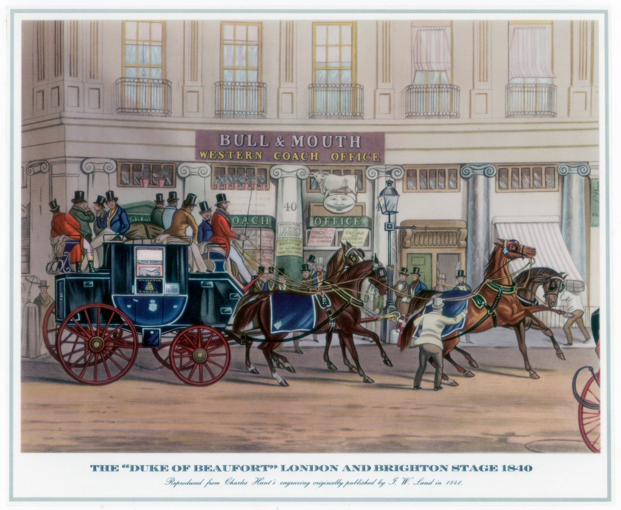 Scena „Duke of Beaufort” Londyn i Brighton, 1840, 1841. autorstwa JW Land