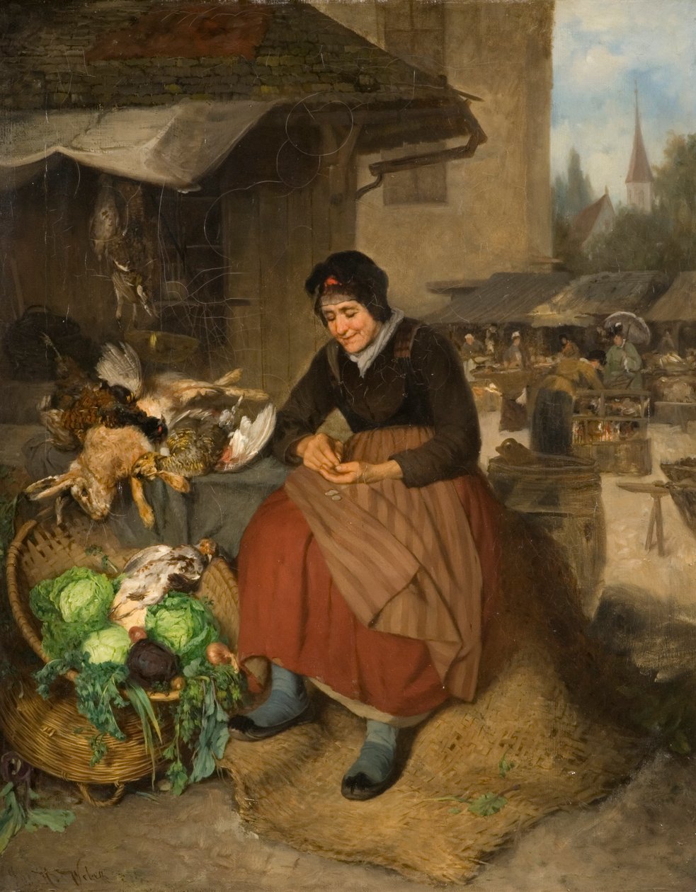 Liczenie jej zysków, 1894 autorstwa J.W. Weben