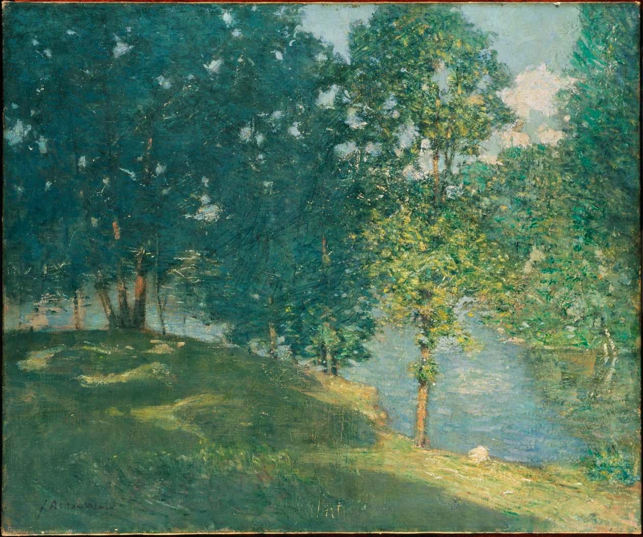 Popołudnie nad stawem autorstwa J. Alden Weir